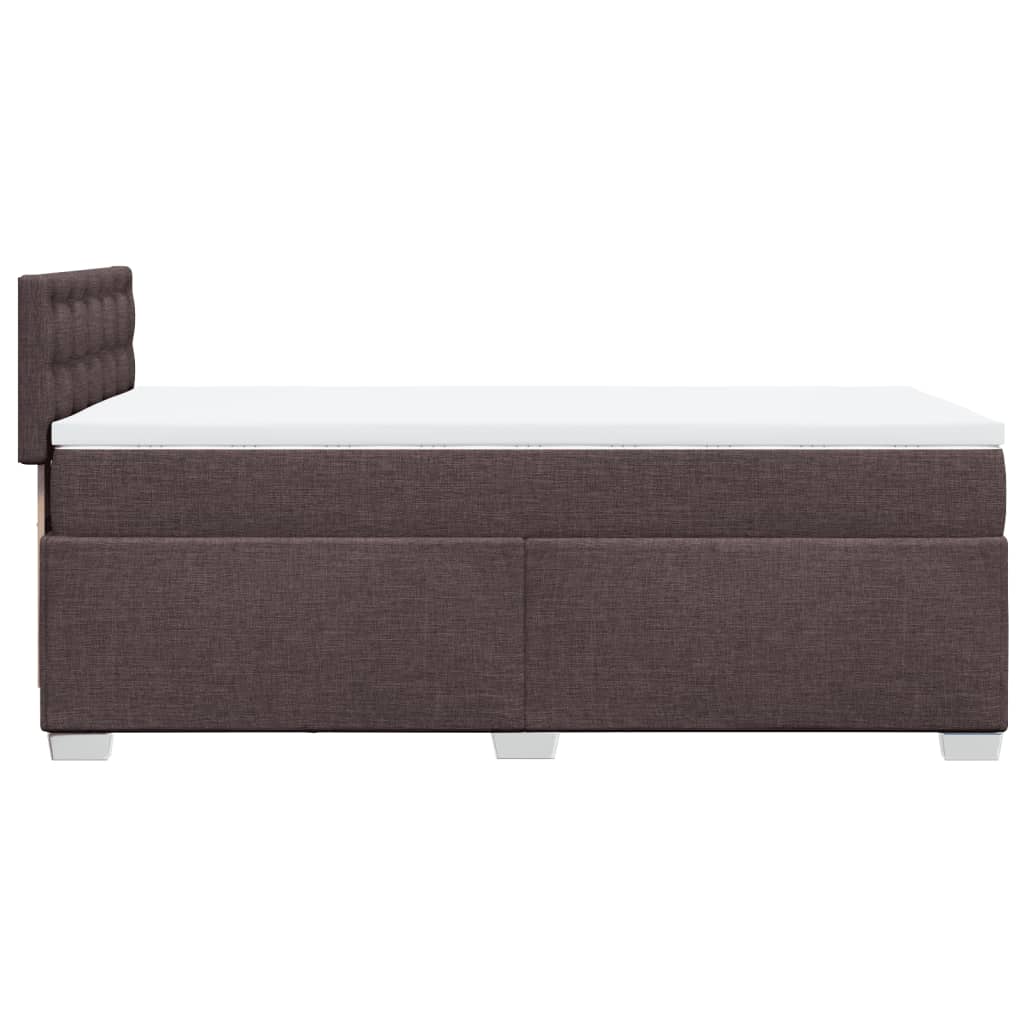 vidaXL Boxspring met matras stof donkerbruin 80x200 cm