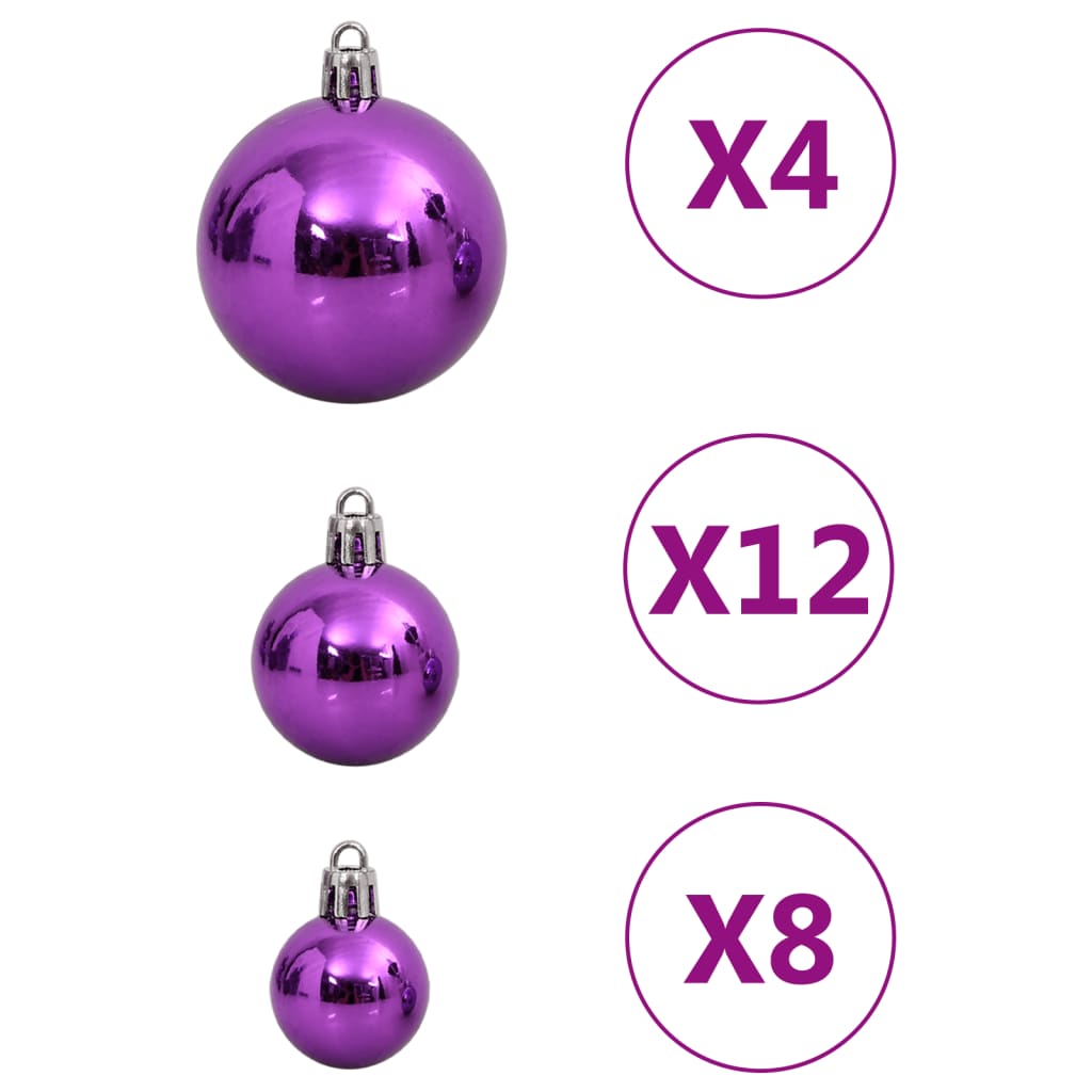 vidaXL 111-delige Kerstballenset polystyreen paars