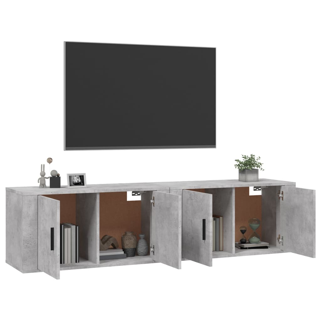 vidaXL Tv-wandmeubels 2 st 80x34,5x40 cm betongrijs