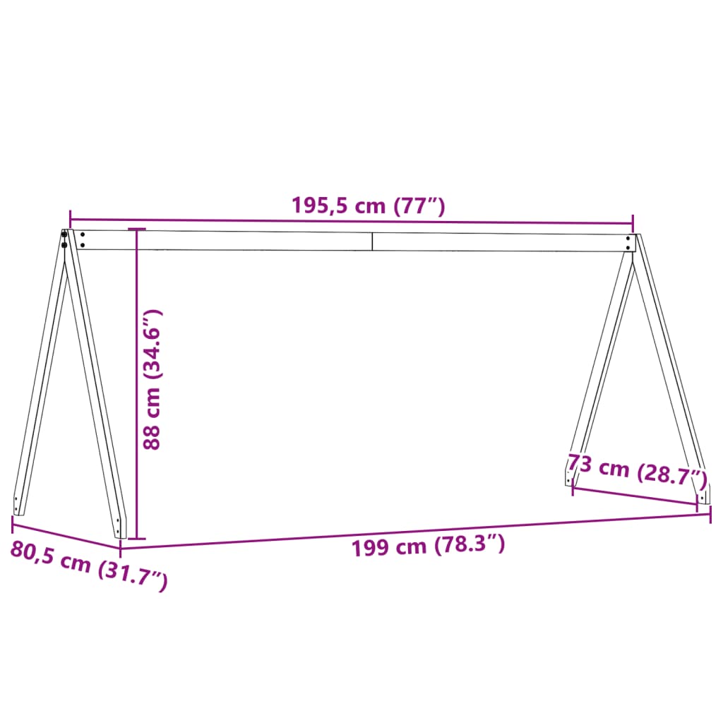 vidaXL Kinderbedhuisje 199x80,5x88 cm massief grenenhout wit