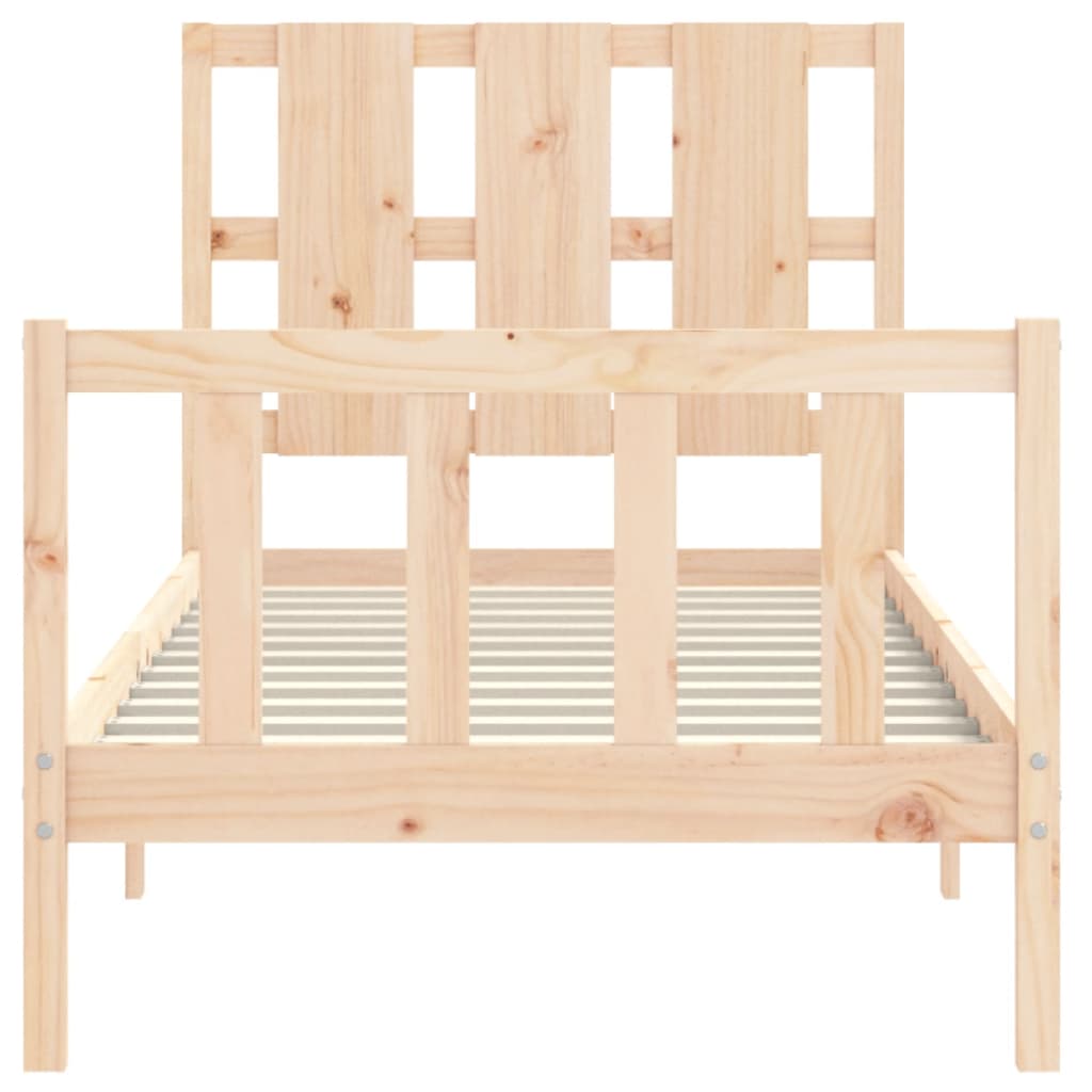 vidaXL Bedframe met hoofdbord massief hout