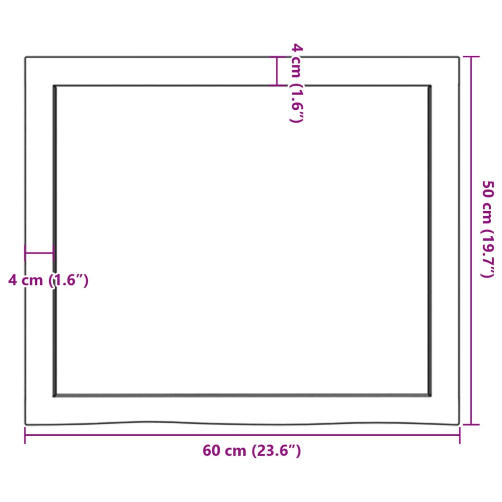 vidaXL Wandschap 60x50x(2-4)cm behandeld massief eikenhout donkerbruin