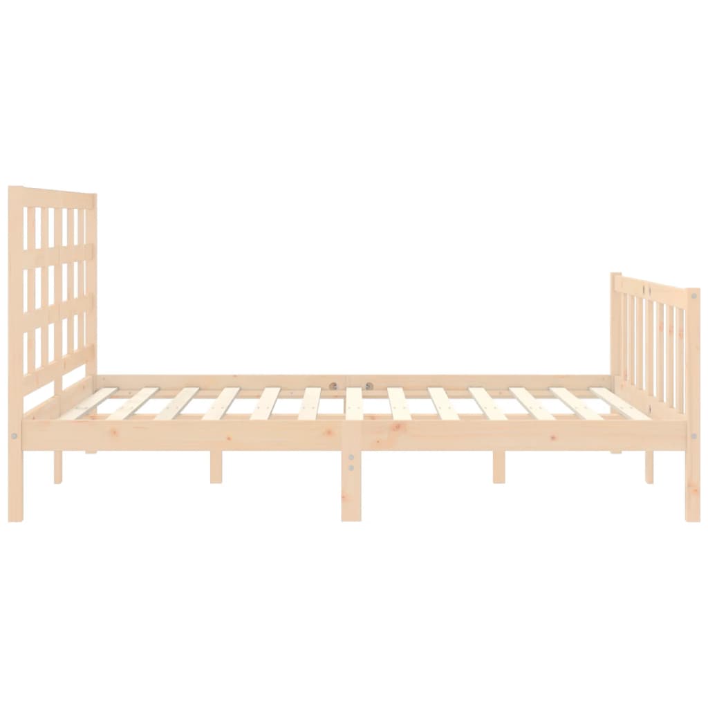 vidaXL Bedframe met hoofdbord massief hout