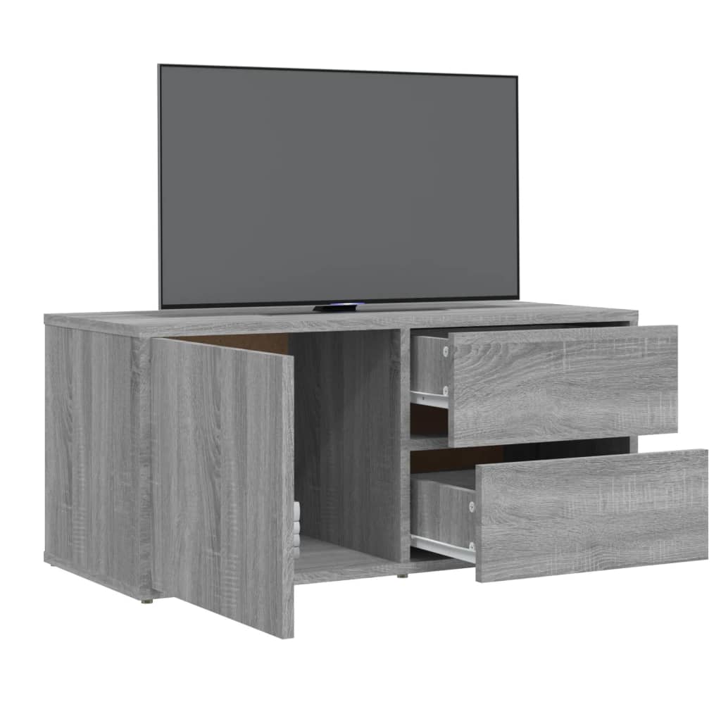 vidaXL Tv-meubel 80x34x36 cm bewerkt hout grijs sonoma eikenkleurig