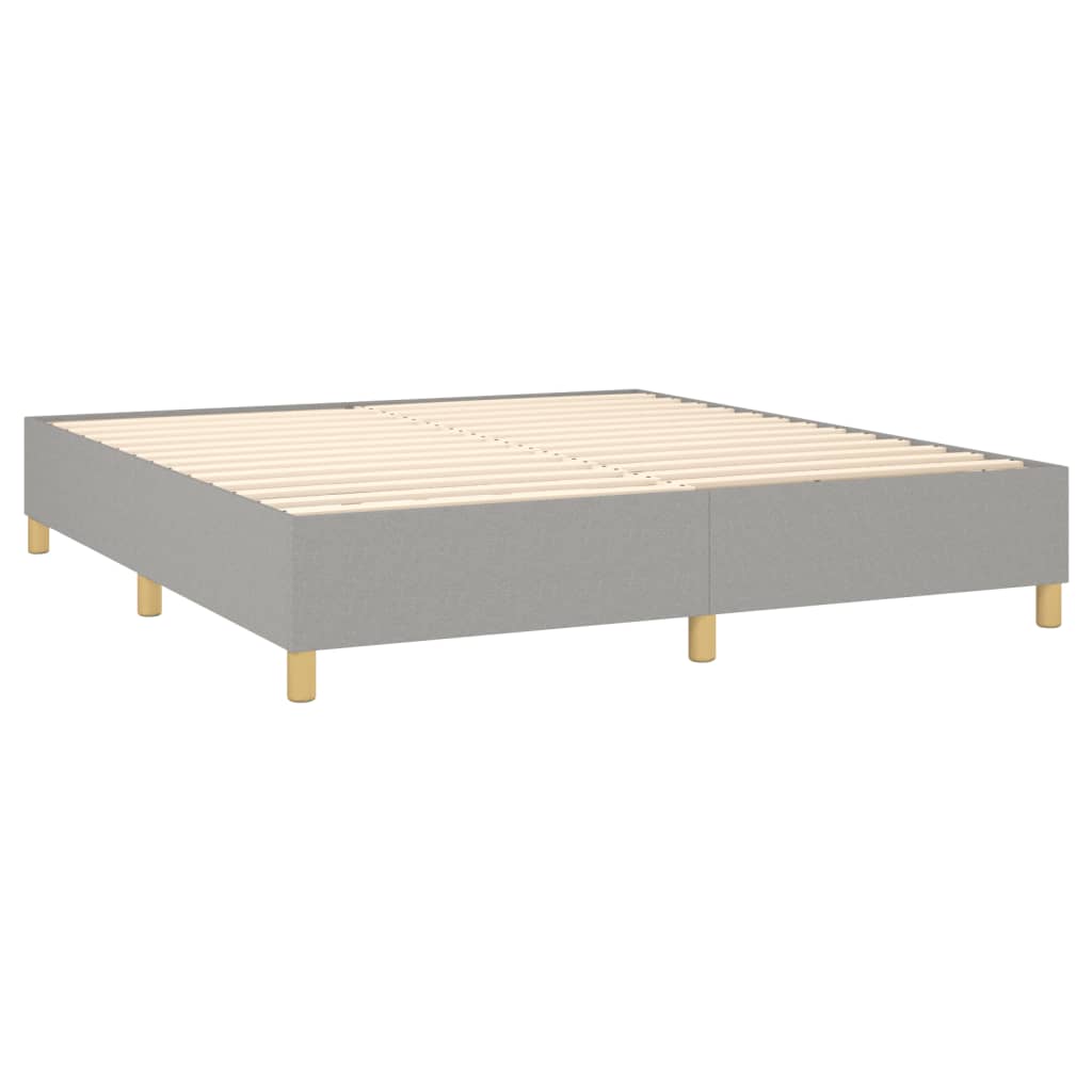 vidaXL Boxspring met matras stof lichtgrijs 160x200 cm