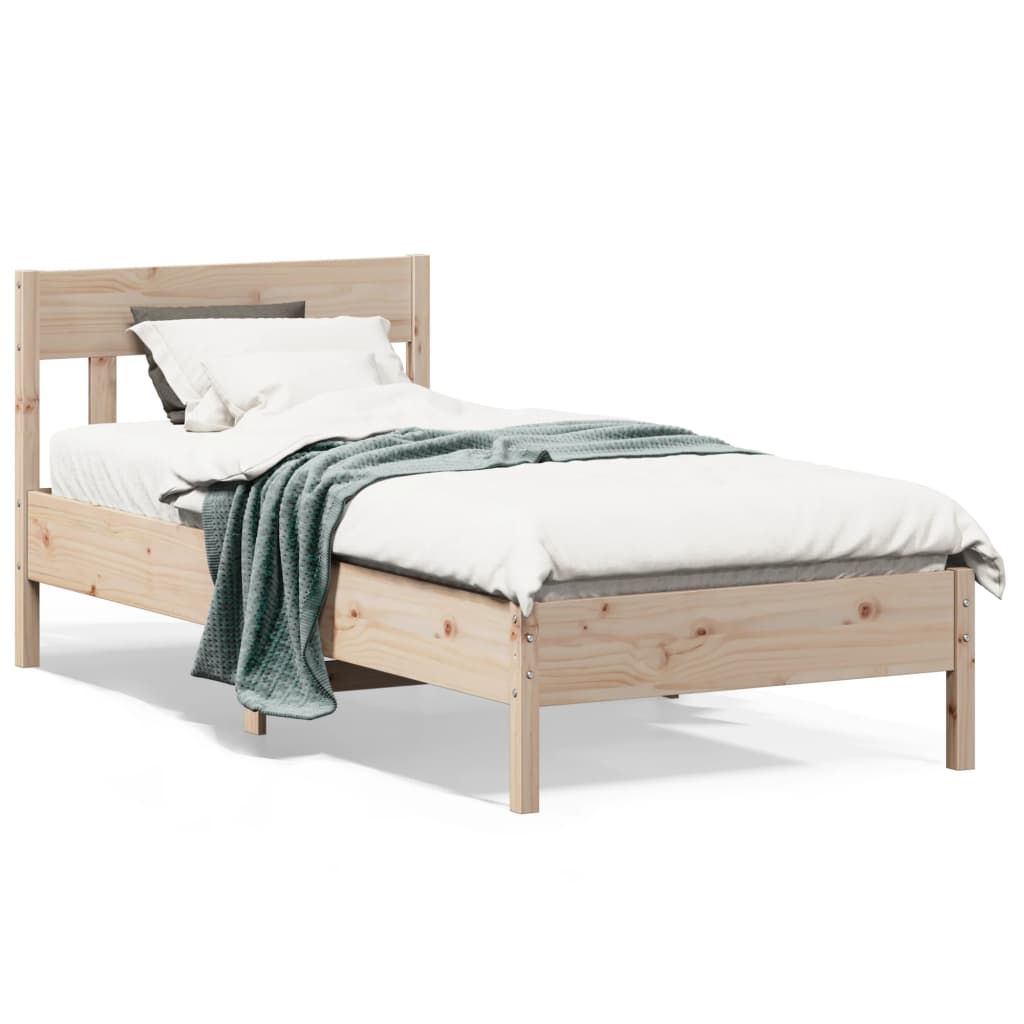 vidaXL Bedframe zonder matras massief grenenhout 75x190 cm