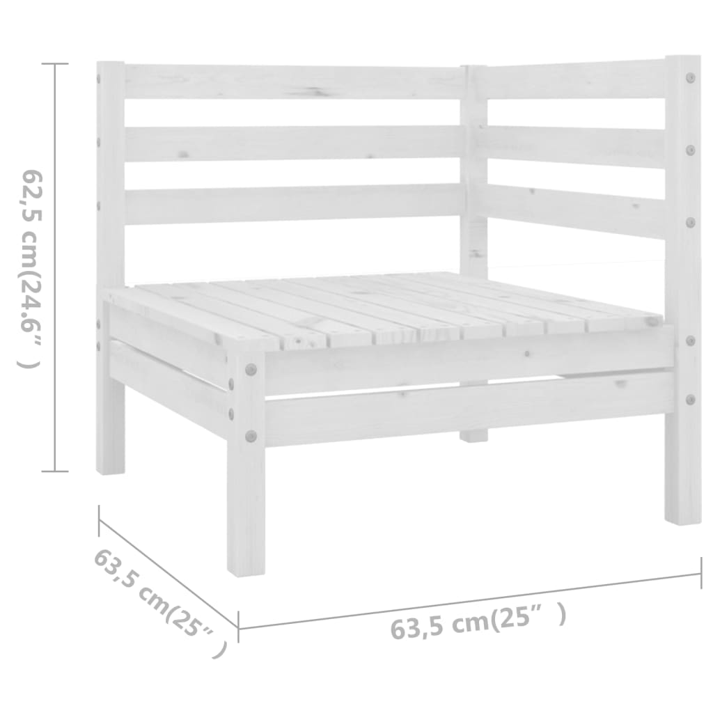 vidaXL 8-delige Loungeset massief grenenhout wit