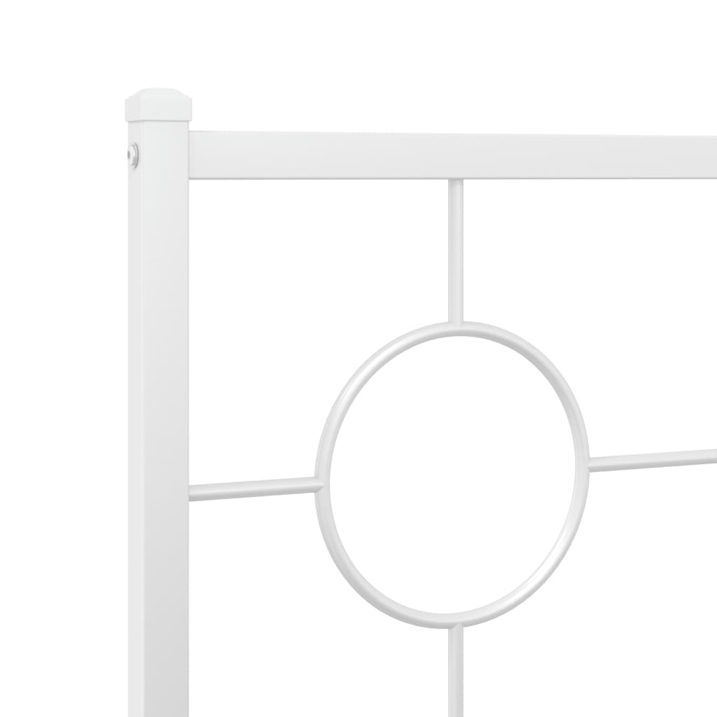 vidaXL Bedframe met hoofd- en voeteneinde metaal wit 107x203 cm