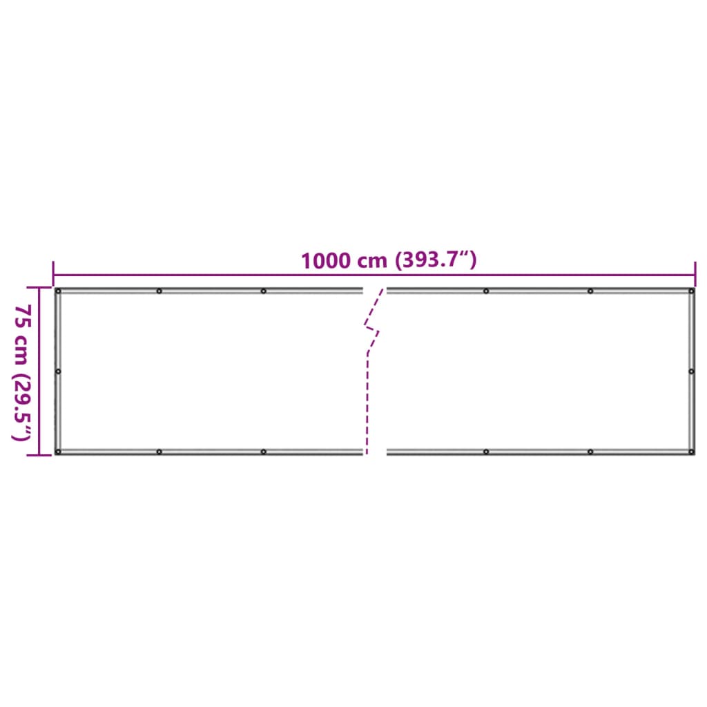 vidaXL Balkonscherm steenpatroon 1000x75 cm PVC