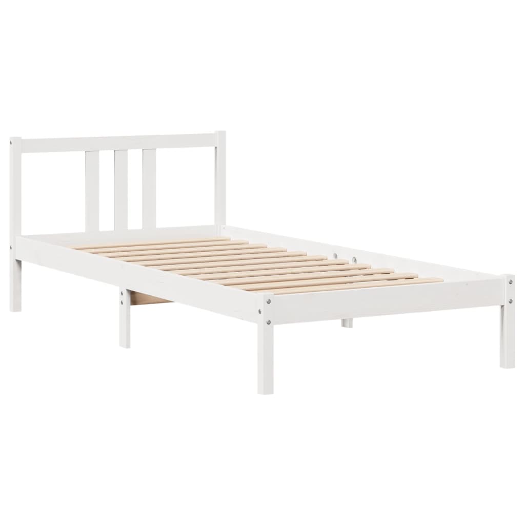 vidaXL Bedframe met hoofdeinde zonder matras 90x200 cm wit