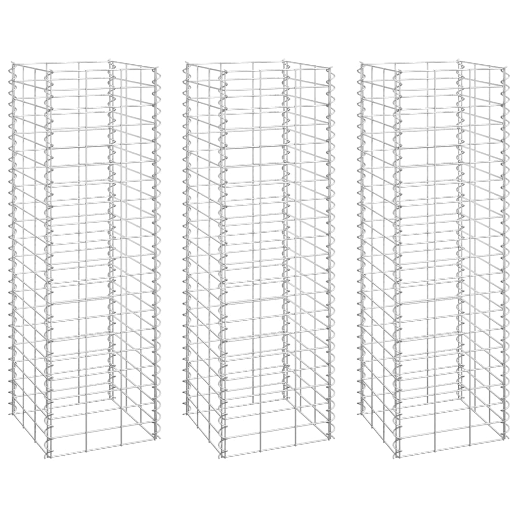 vidaXL Schanskorf plantenbakken 3 st verhoogd 30x30x100 cm ijzer