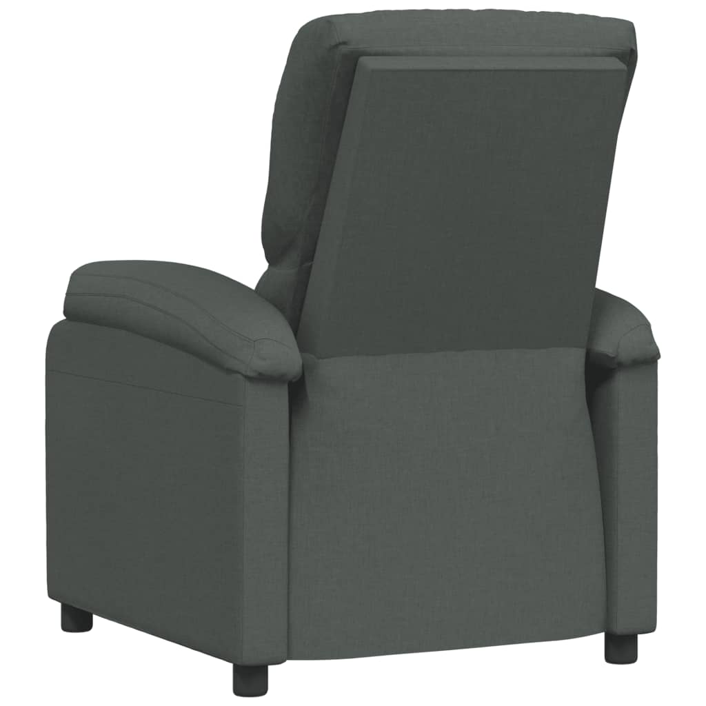 vidaXL Fauteuil verstelbaar stof donkergrijs