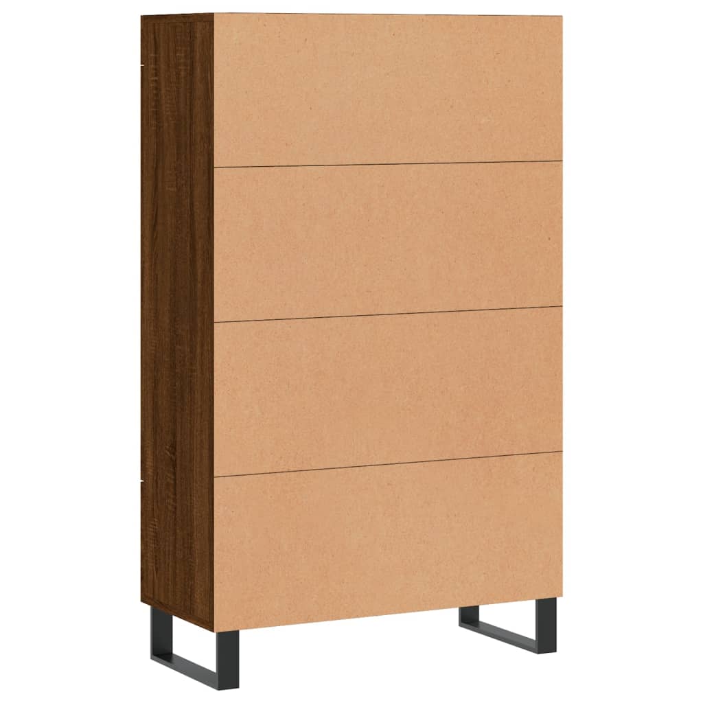 vidaXL Hoge kast 69,5x31x115 cm bewerkt hout bruin eikenkleur