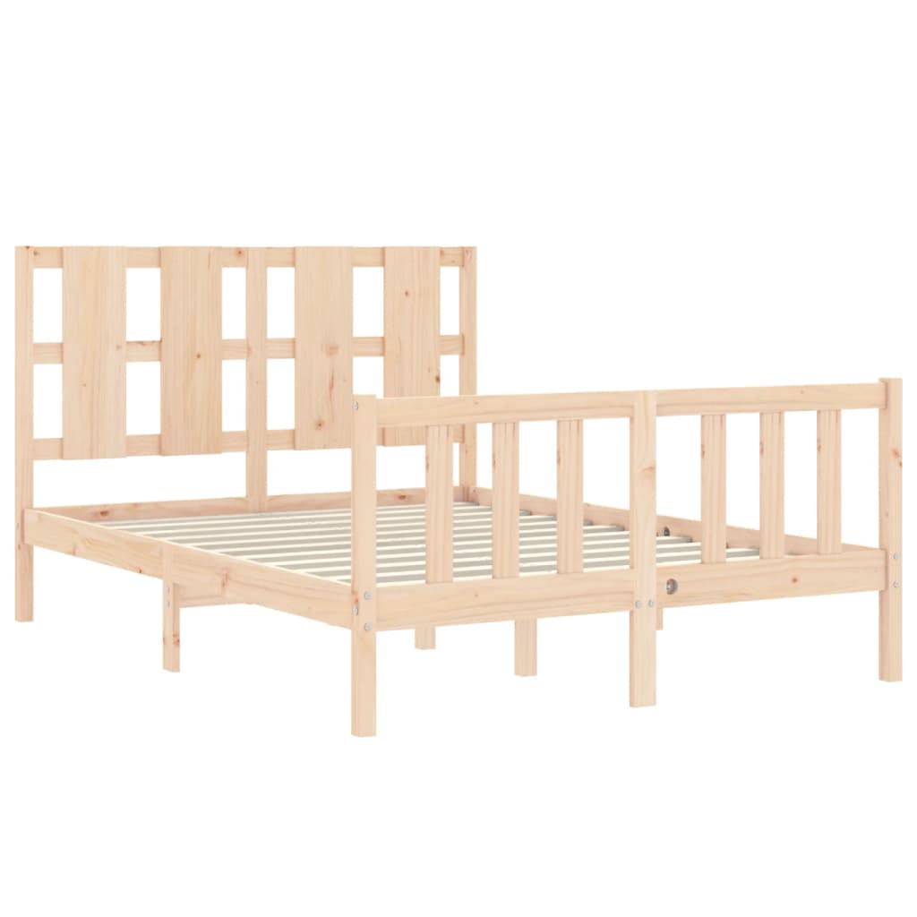 vidaXL Bedframe met hoofdbord massief hout 140x190 cm