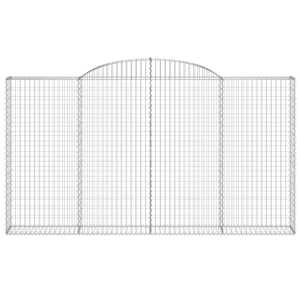 vidaXL Schanskorven 2 st gewelfd 300x30x160/180 cm ijzer