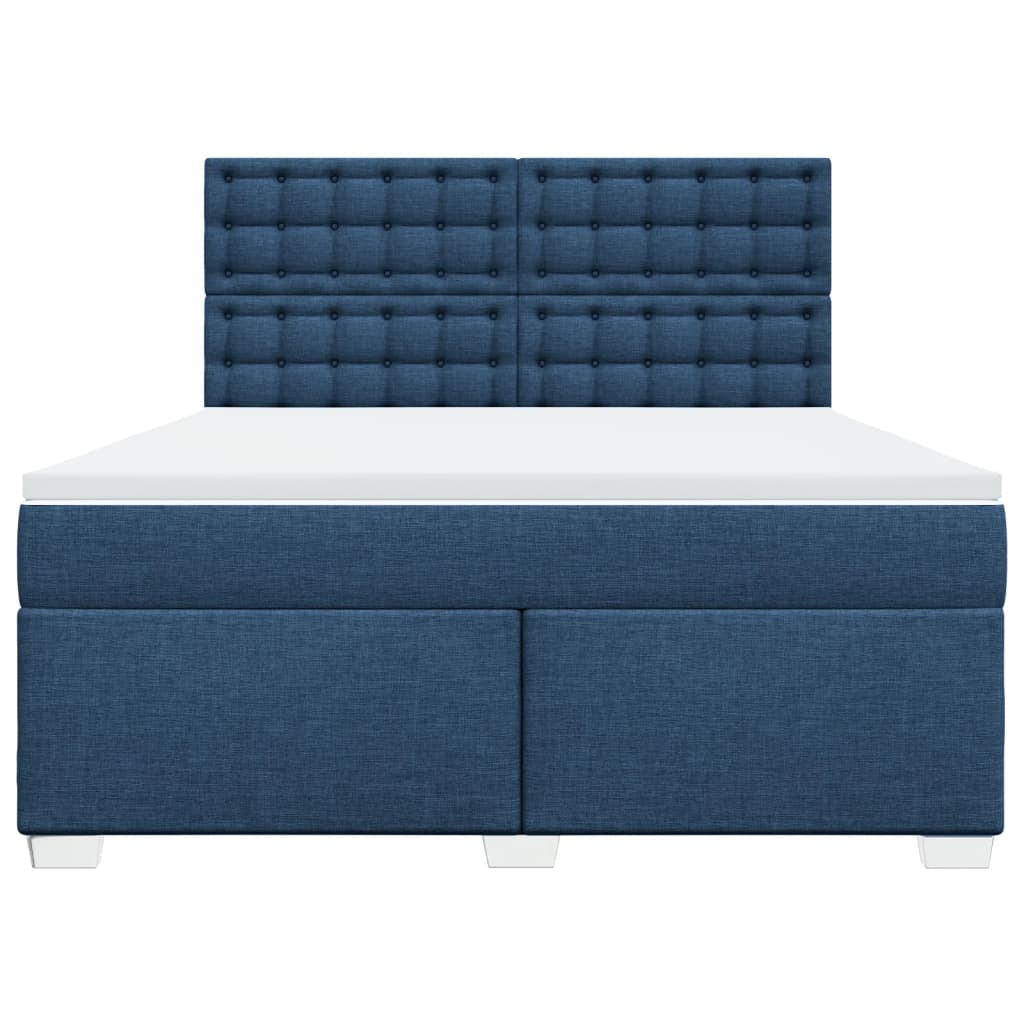 vidaXL Boxspring met matras stof blauw 180x200 cm