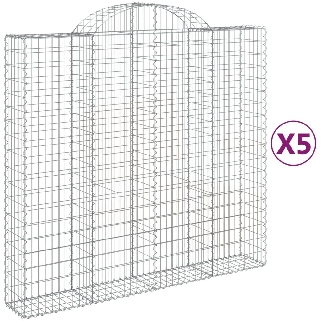 vidaXL Schanskorven 5 st gewelfd 200x50x180/200 cm ijzer