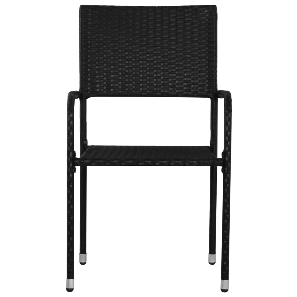 vidaXL Tuinstoelen 2 st stapelbaar poly rattan zwart