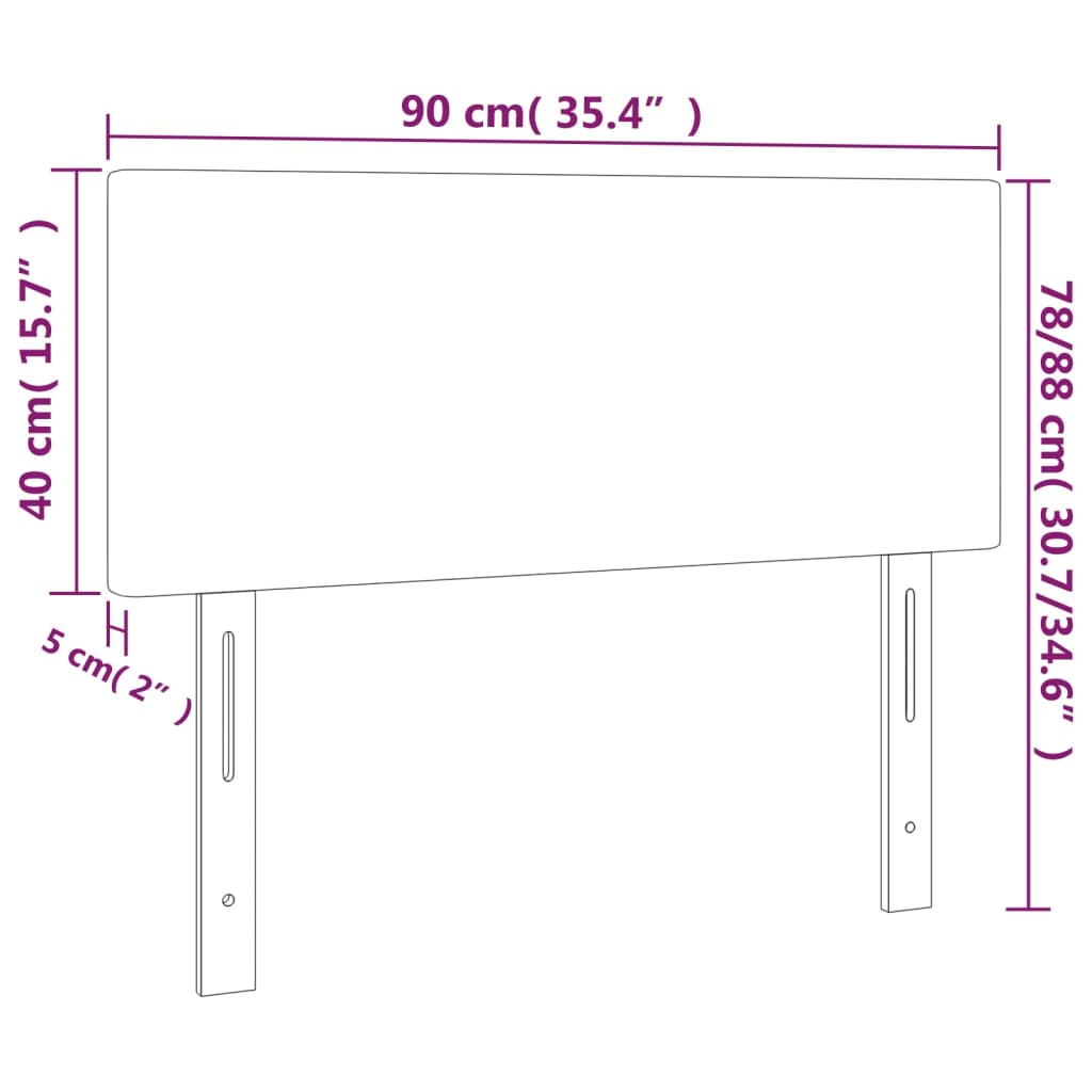 vidaXL Hoofdbord LED 90x5x78/88 cm stof crèmekleurig