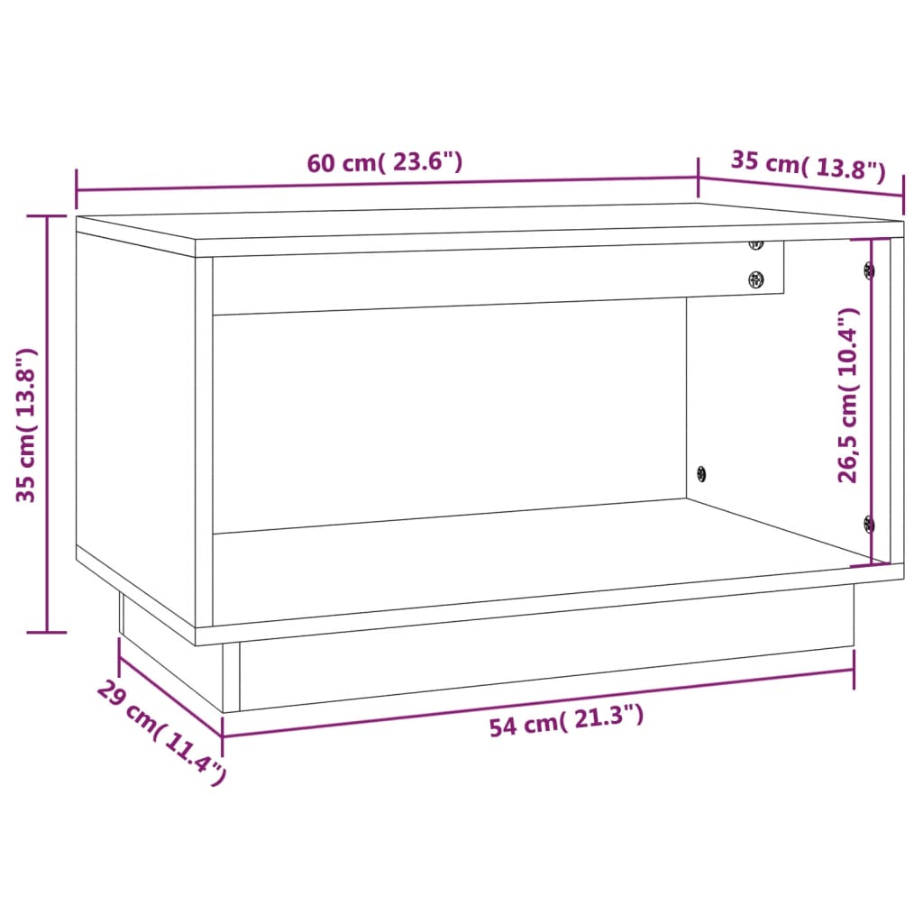 vidaXL Tv-meubel 60x35x35 cm massief grenenhout honingbruin