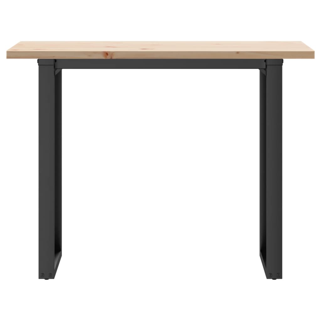 vidaXL Eettafel O-frame 100x50x75,5 cm massief grenenhout en gietijzer