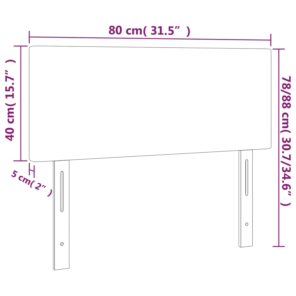 vidaXL Hoofdbord LED 80x5x78/88 cm stof crèmekleurig