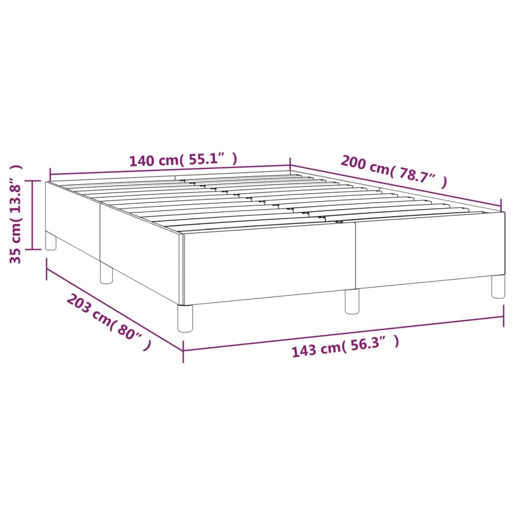 vidaXL Bedframe zonder matras stof donkergrijs 140x200 cm