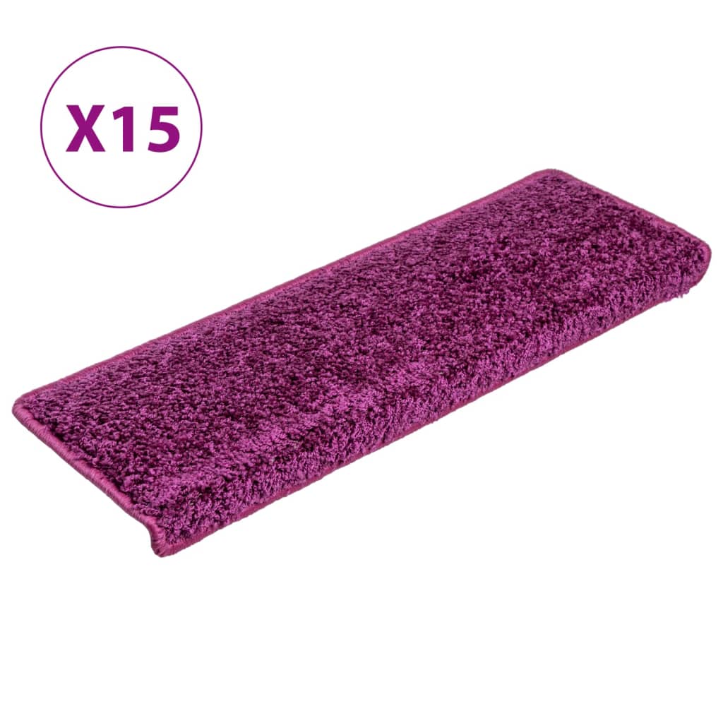 vidaXL Trapmatten 15 st 65x21x4 cm paars