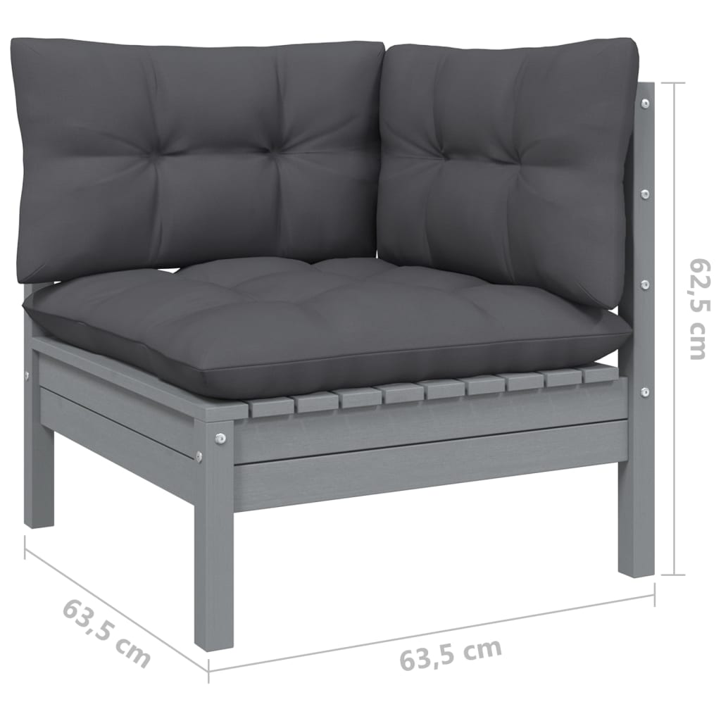 vidaXL 7-delige Loungeset met kussens massief grenenhout