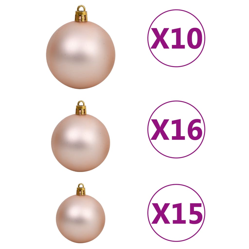 vidaXL Kunstkerstboom met verlichting en kerstballen 210 cm PVC wit