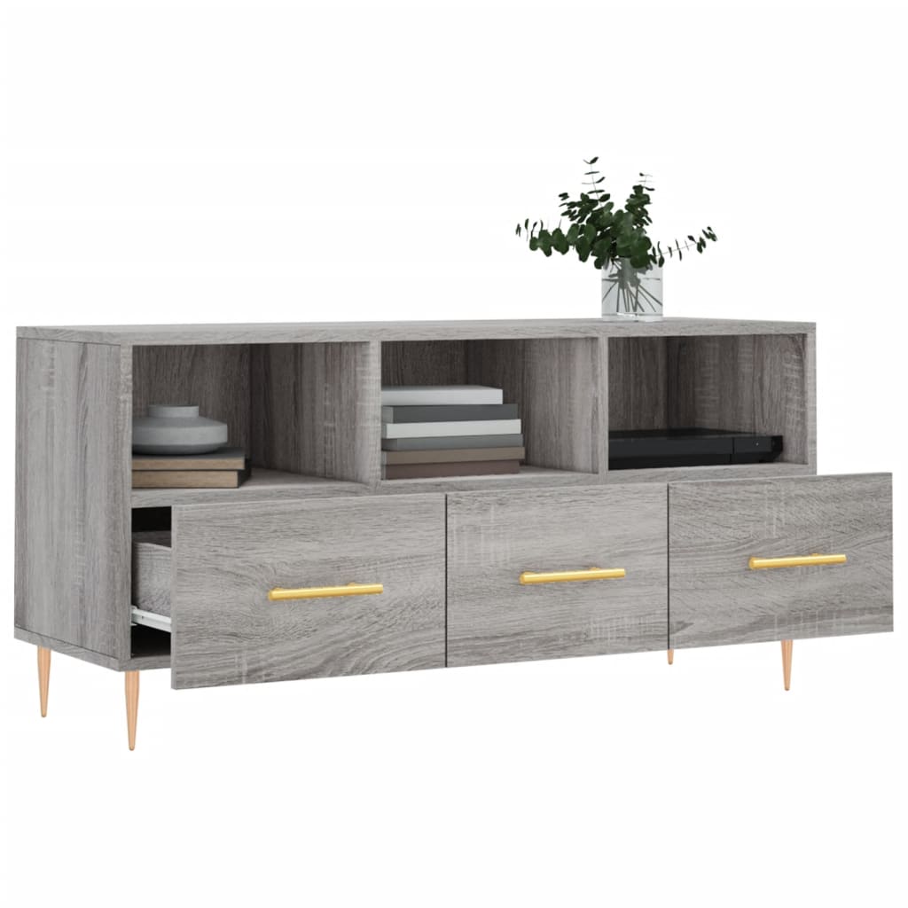 vidaXL Tv-meubel 102x36x50 cm bewerkt hout grijs sonoma eikenkleurig