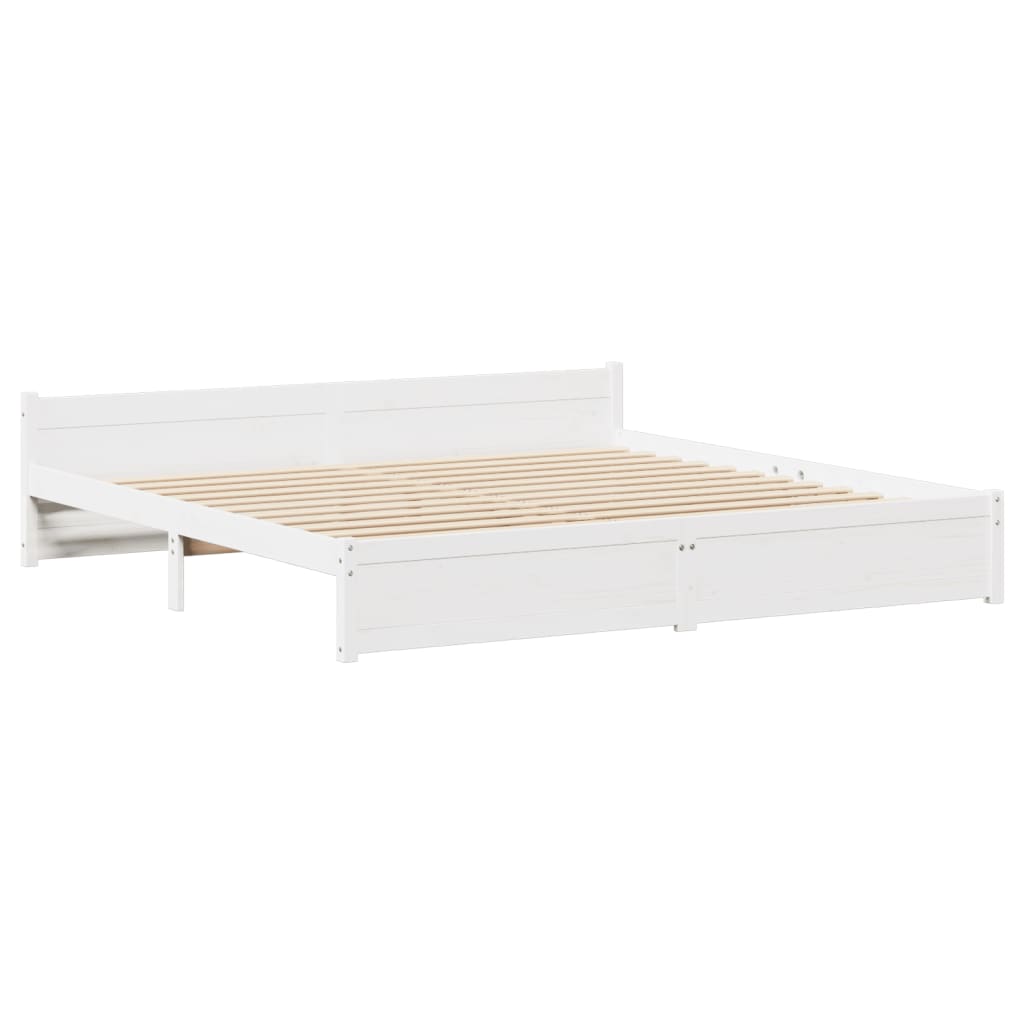 vidaXL Bedframe zonder matras massief grenenhout wit 200x200 cm