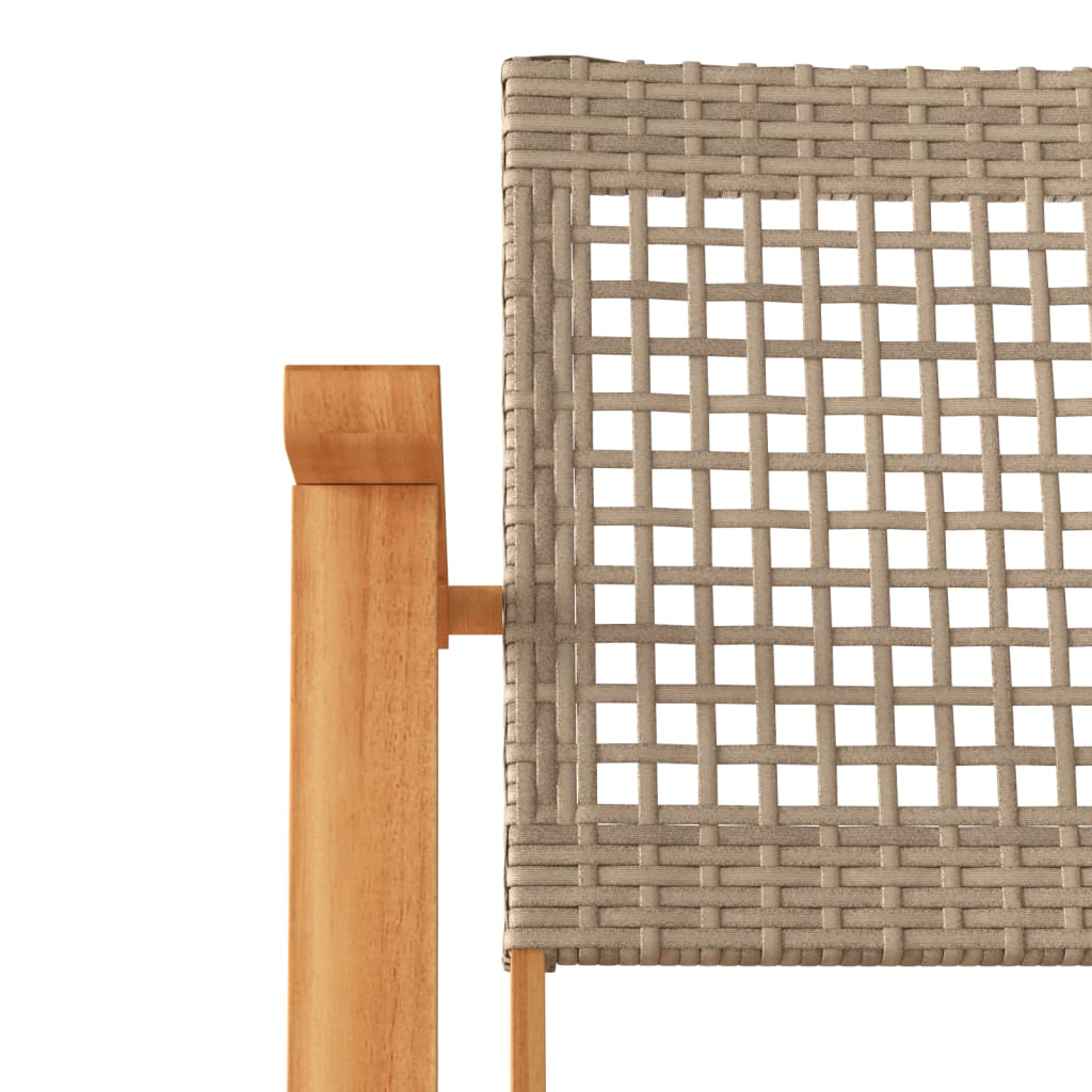 vidaXL Tuinstoelen 2 st poly rattan en acaciahout beige