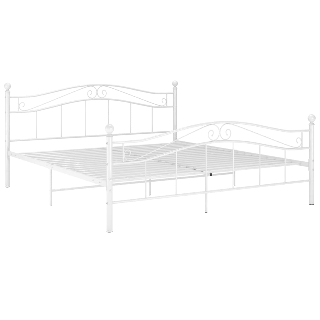 vidaXL Bedframe metaal wit 160x200 cm