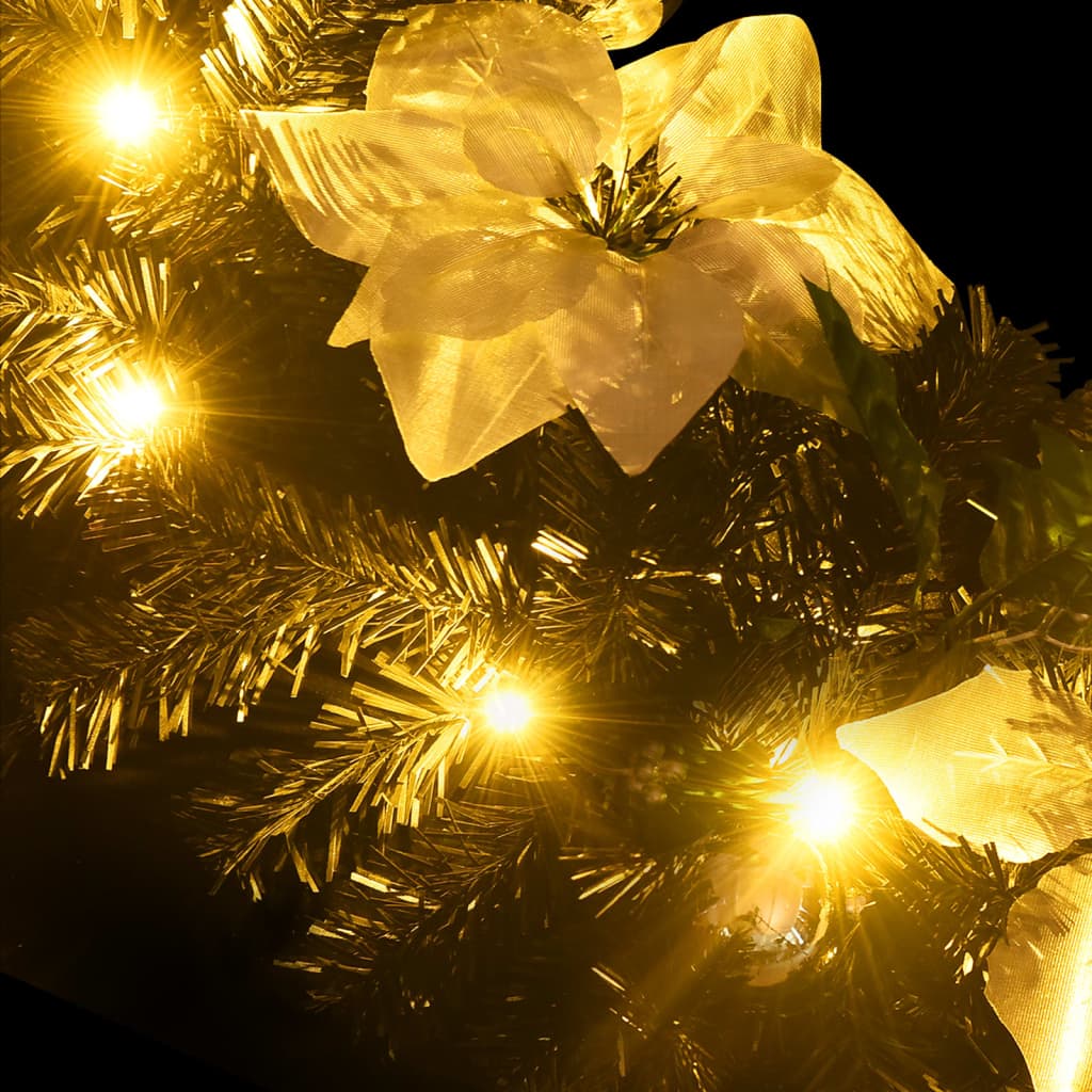 vidaXL Kerstslinger met LED-lampjes 2,7 m PVC zwart