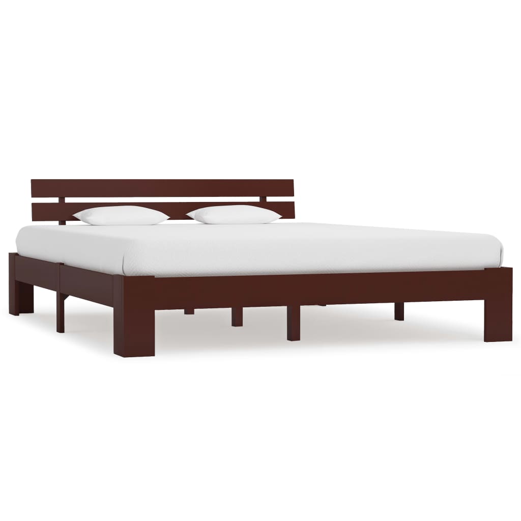 vidaXL Bedframe massief grenenhout donkerbruin 180x200 cm