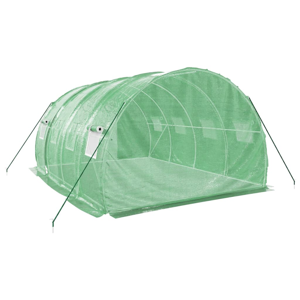 vidaXL Tuinkas met stalen frame 12 m² 4x3x2 m groen