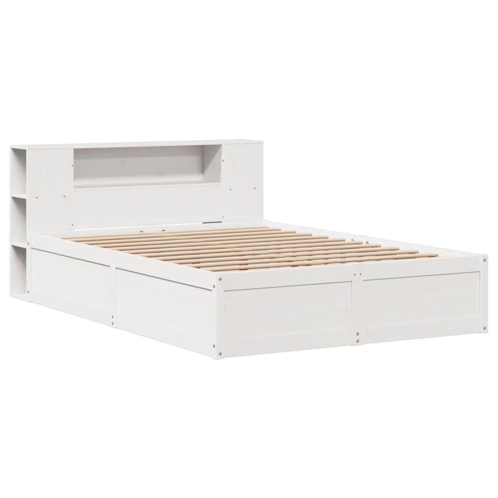 vidaXL Bedframe zonder matras massief grenenhout wit 150x200 cm