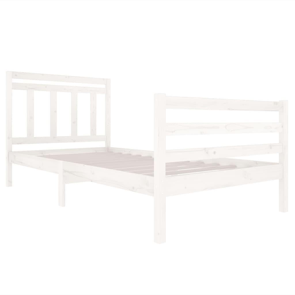 vidaXL Bedframe massief hout wit 100x200 cm