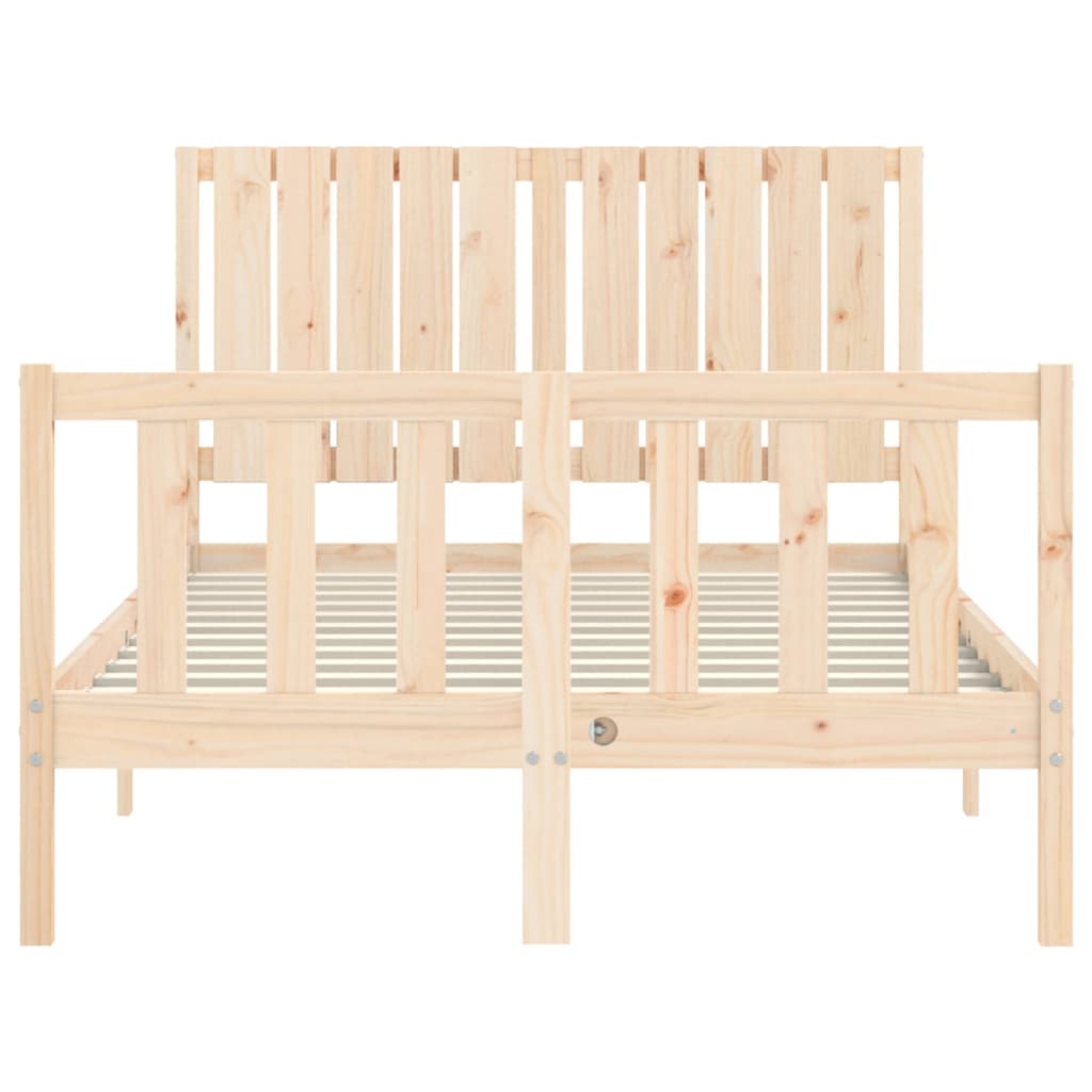 vidaXL Bedframe met hoofdbord massief hout