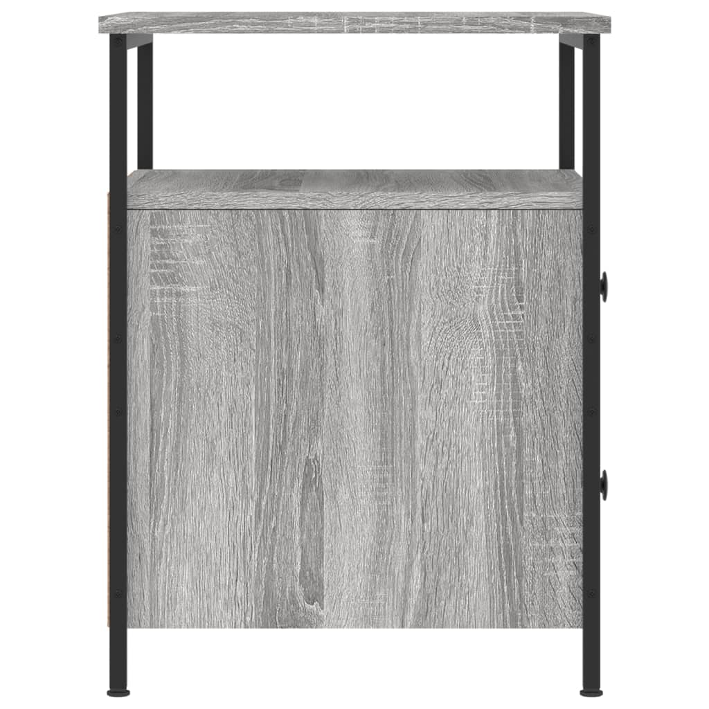 vidaXL Nachtkastjes 2 st 44x45x60 cm bewerkt hout grijs sonoma eiken