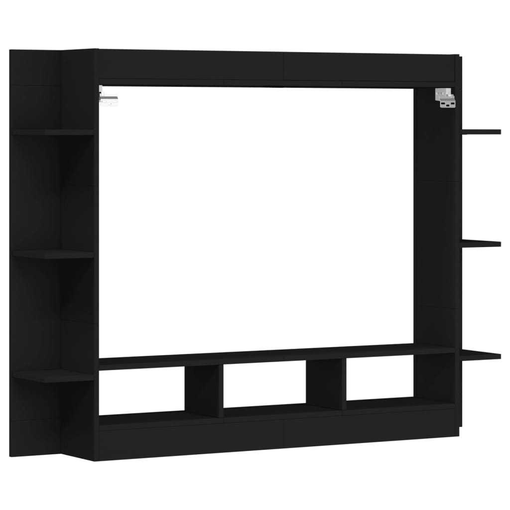 vidaXL Tv-meubel 152x22x113 cm bewerkt hout zwart