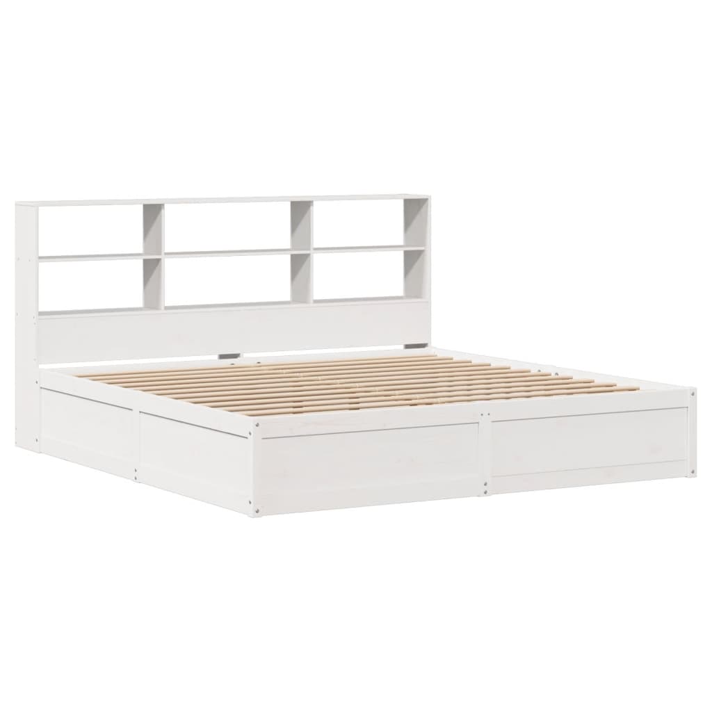 vidaXL Bedframe zonder matras massief grenenhout wit 180x200 cm