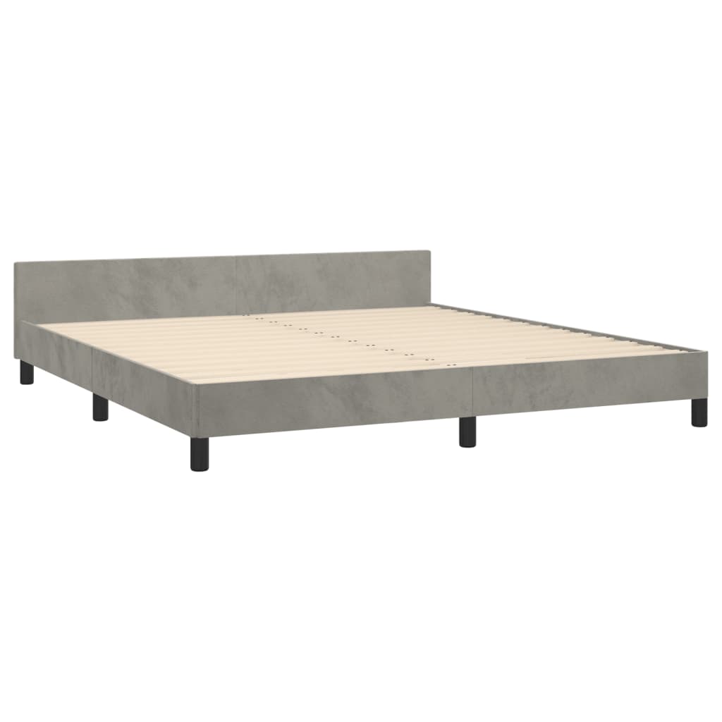 vidaXL Bedframe met hoofdeinde fluweel lichtgrijs 180x200 cm