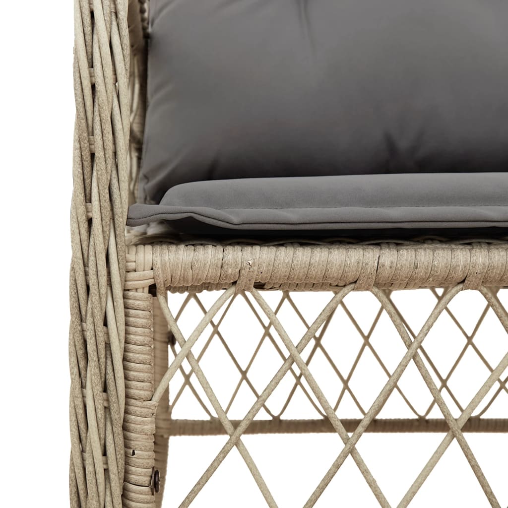 vidaXL 9-delige Tuinset met kussens poly rattan gemengd beige