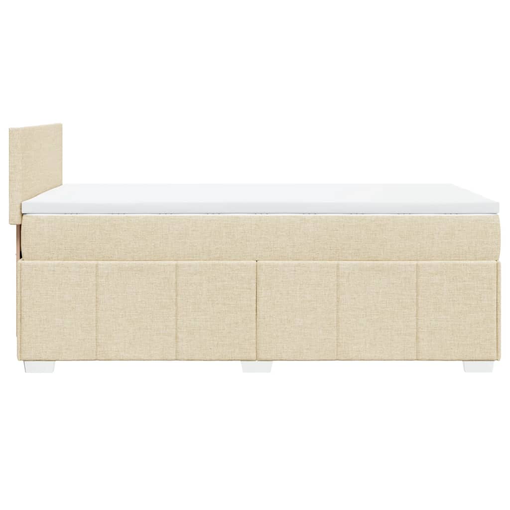 vidaXL Boxspring met matras stof crèmekleurig 80x200 cm