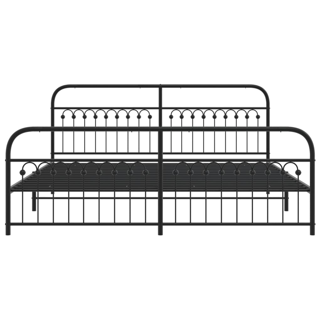 vidaXL Bedframe met hoofd- en voeteneinde metaal zwart 193x203 cm