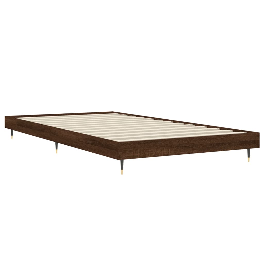 vidaXL Bedframe zonder matras bewerkt hout bruin eikenkleur 100x200 cm