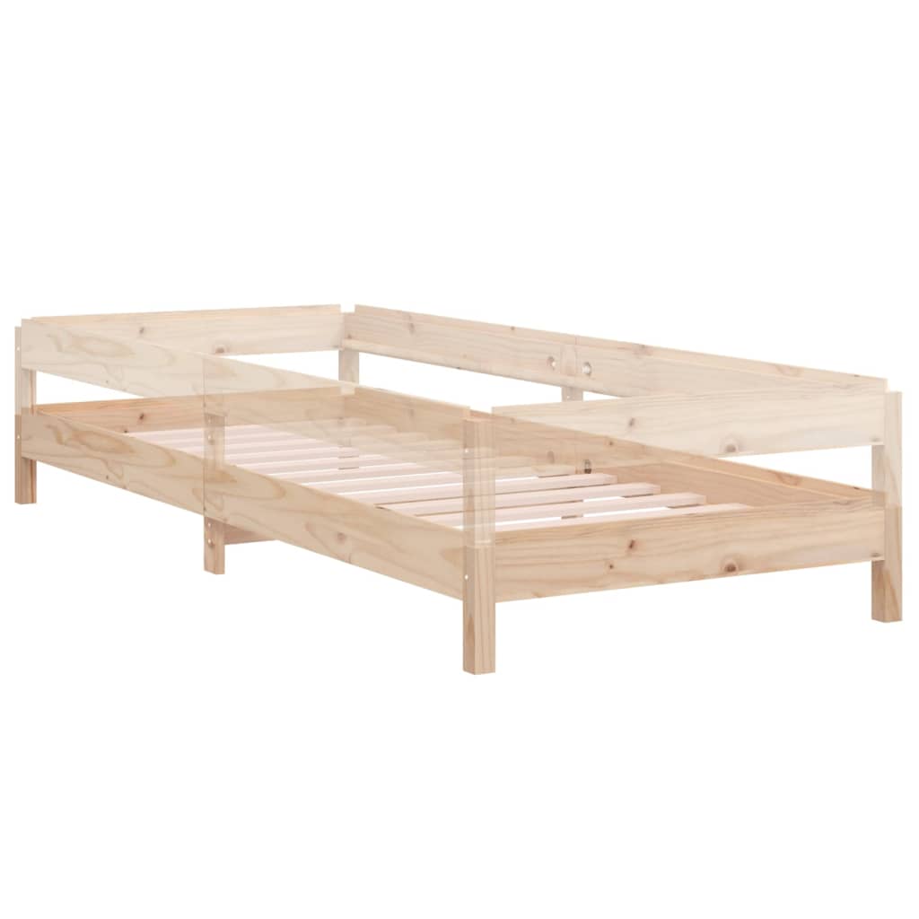 vidaXL Bed stapelbaar 75x190 cm massief grenenhout