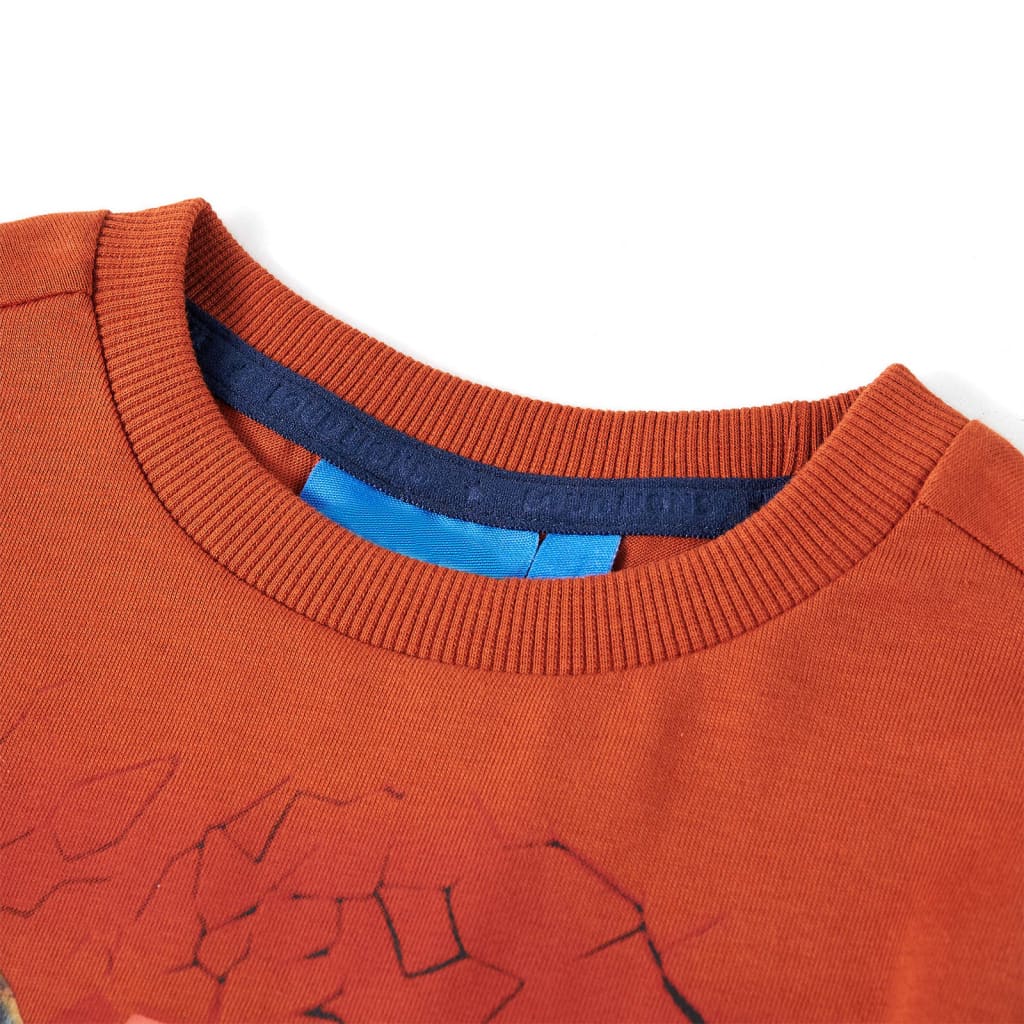 Kindershirt met lange mouwen 116 lichtroestkleurig